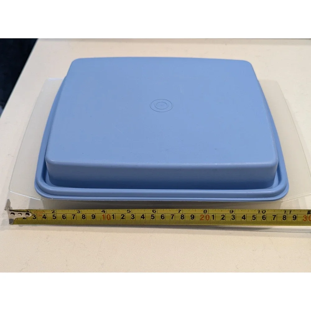Tupperware Deviled Egg Carrier 16 Slot Blue Lid Clear Base Removable Trays 722-4